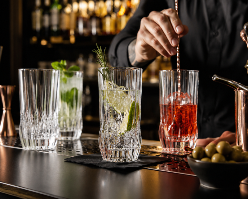 RCR Cristalleria Italiana Adagio - HB - Set of 6 Long Drink Glasses in Glass