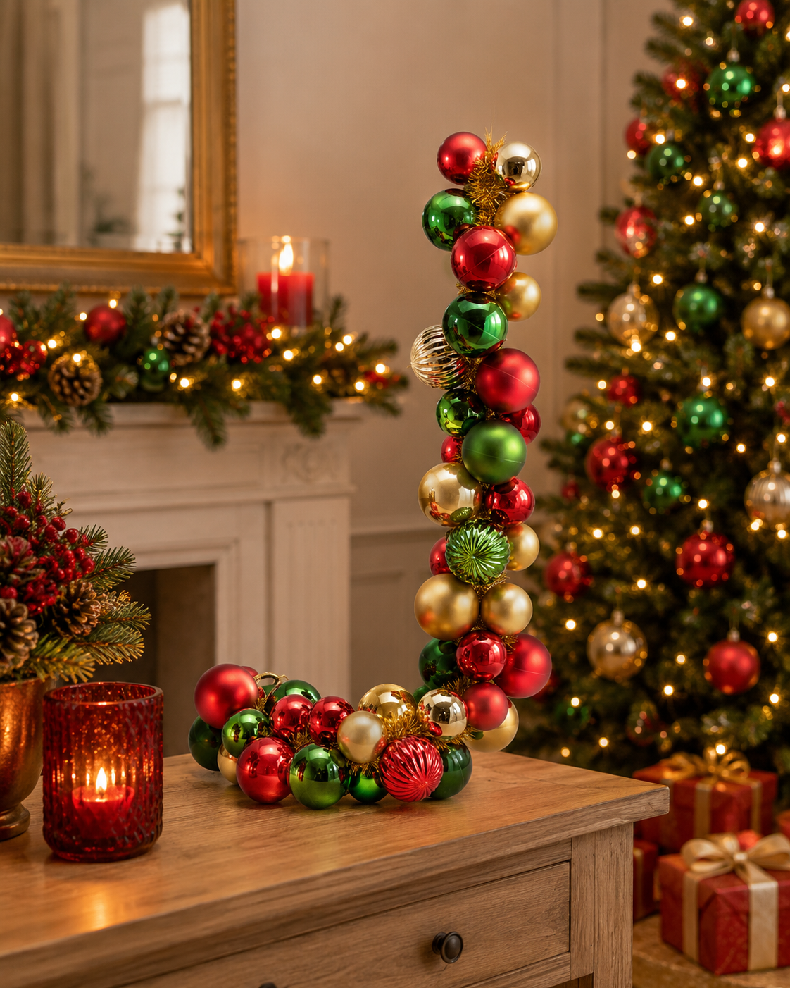 EDG Enzo De Gasperi Festoon Christmas BallsMix X 50 L 170 Cm D 8 Cm D 10 Cm Multicolor
