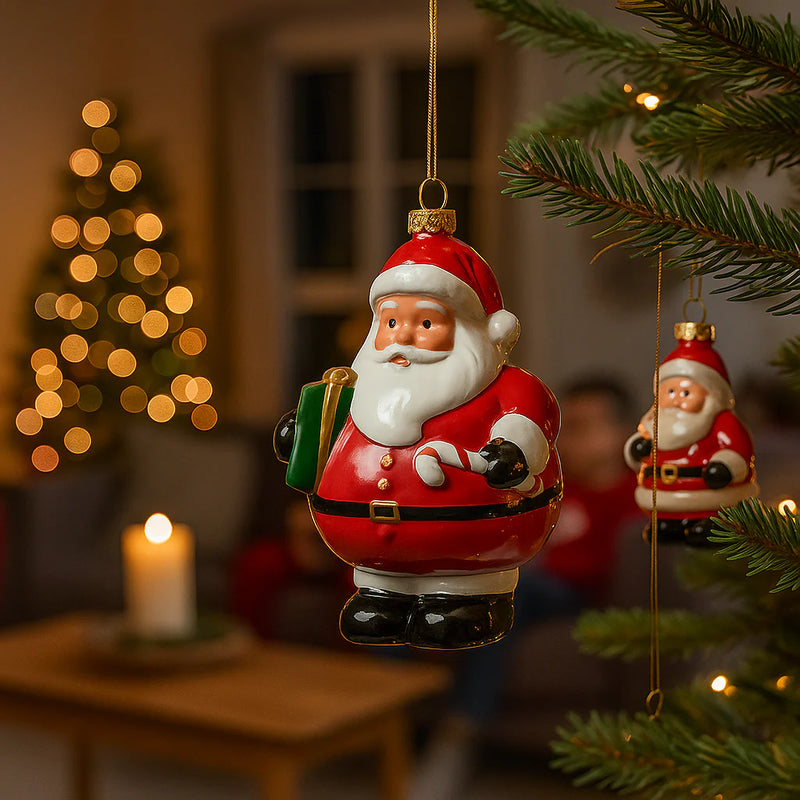 EDG Enzo De Gasperi Christmas Decoration Santa Claus H 12 cm W 9 cm D 7.5 cm White Red