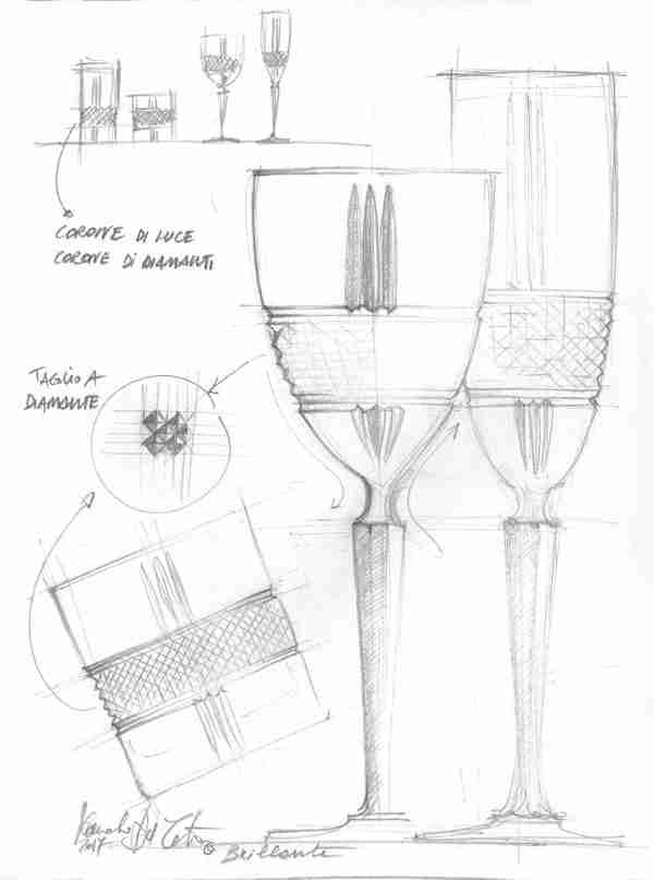 RCR Cristalleria Italiana Brillante - FL - Set of 6 Glass Flutes