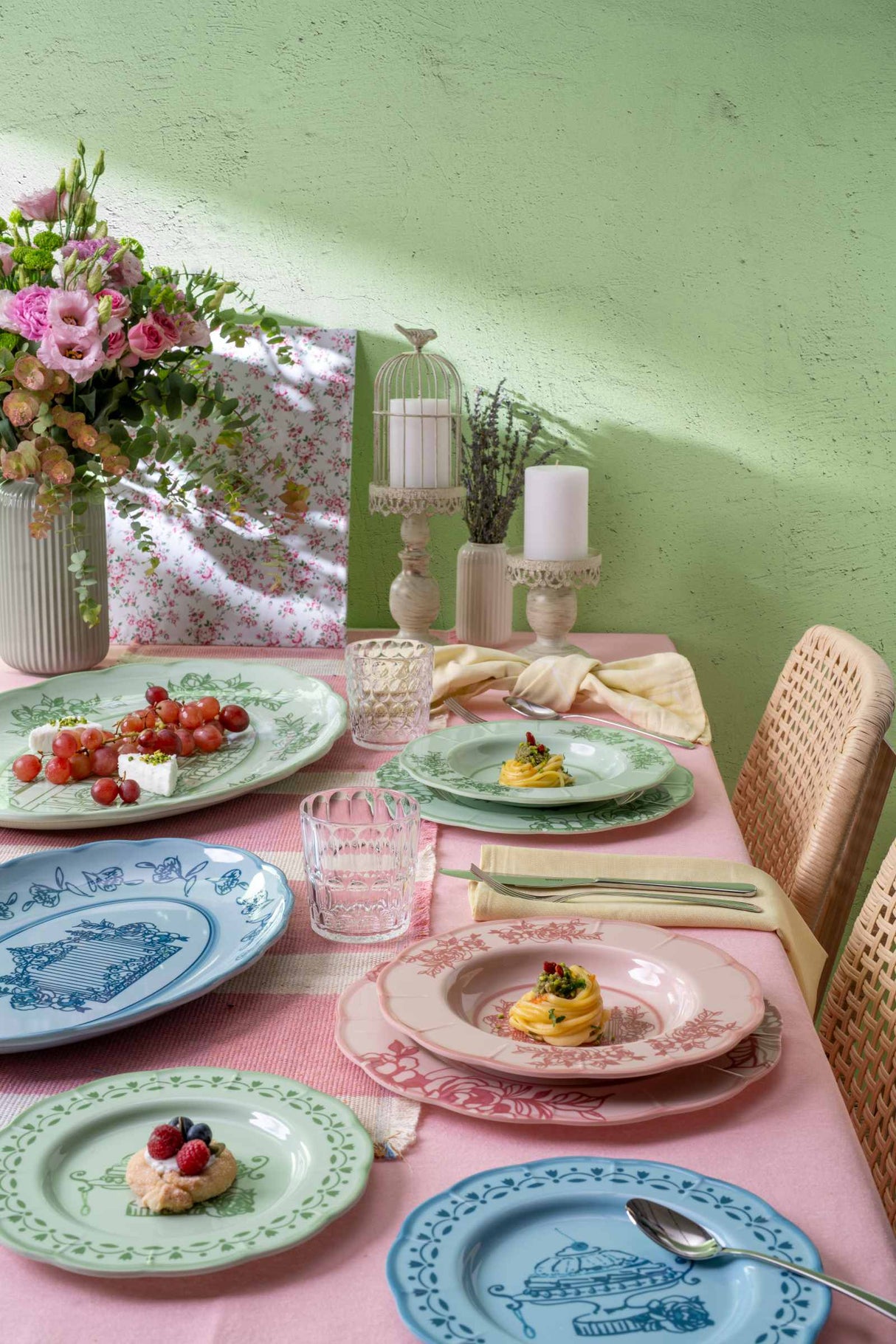 guzzini guzzini piatto dessert melamina josephine d 21 cm table decor verde polvere ean 8008392388104