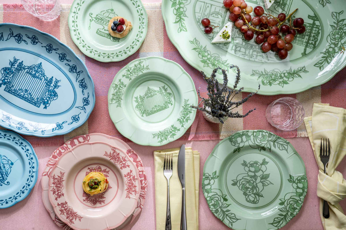 guzzini guzzini piatto dessert melamina josephine d 21 cm table decor verde polvere ean 8008392388104