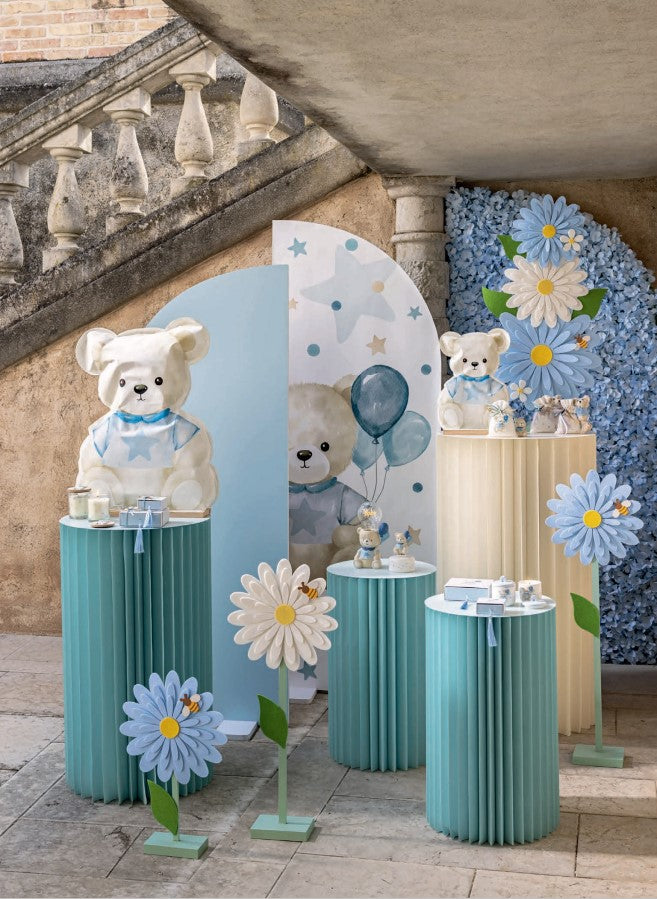 Cupido&Co. Candle Teddy Bear with Blue Balloons H 75 Cm D 60 Mm with Box