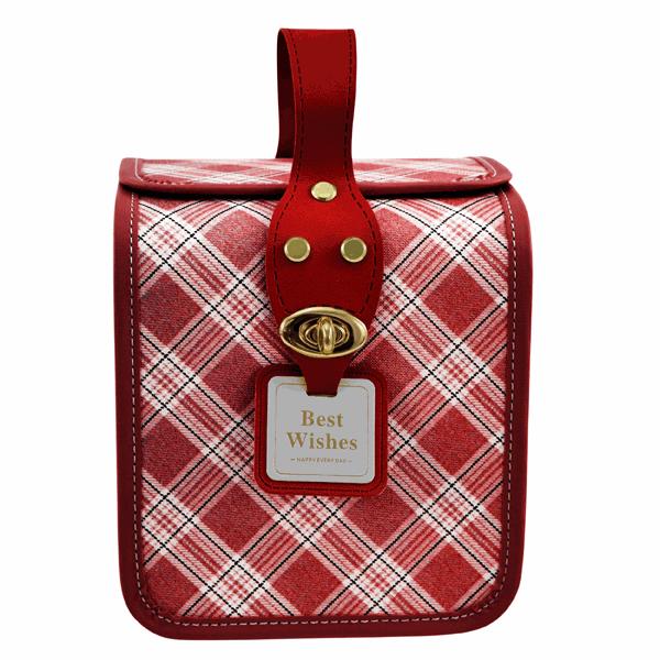 L'Arcolaio Vintage Red Medium Square Bauletto 16.3x16.3x17.5