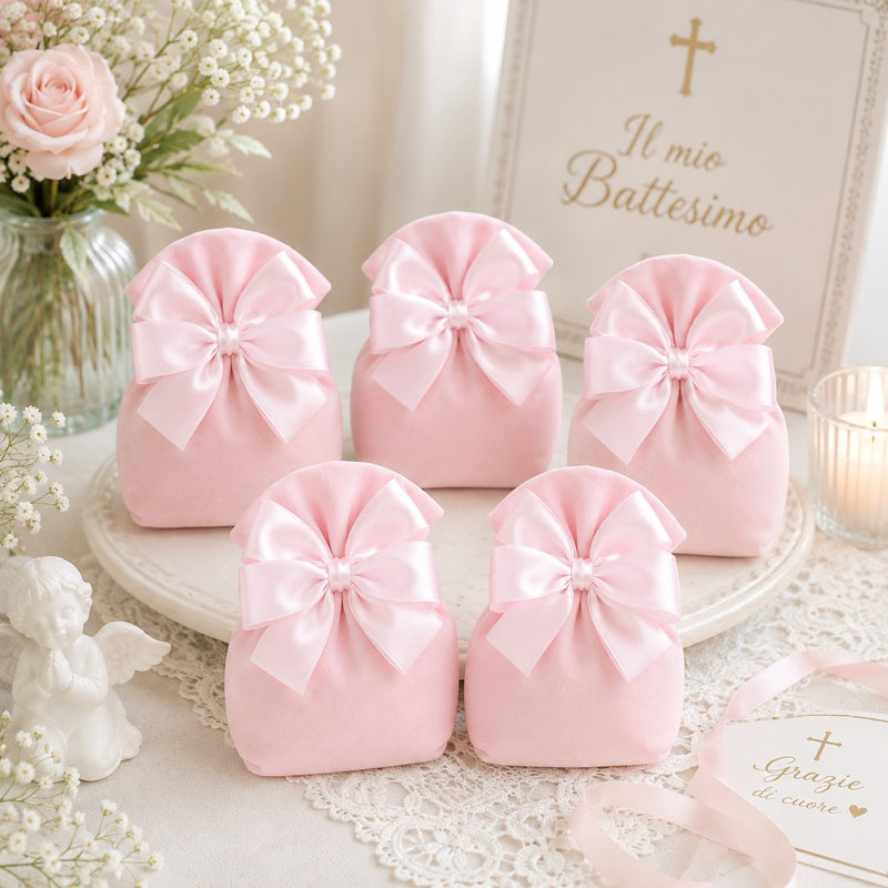 Creazioni per Enzo Colorado Gift Bag 13x11 cm Sugared Almonds Holder Pink Box of 10 Pieces
