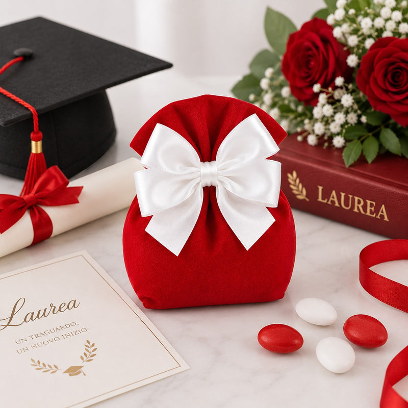 Creazioni per Enzo Colorado Gift Bag 13 x 11 cm Red Sweets Holder Pack of 10 Pieces
