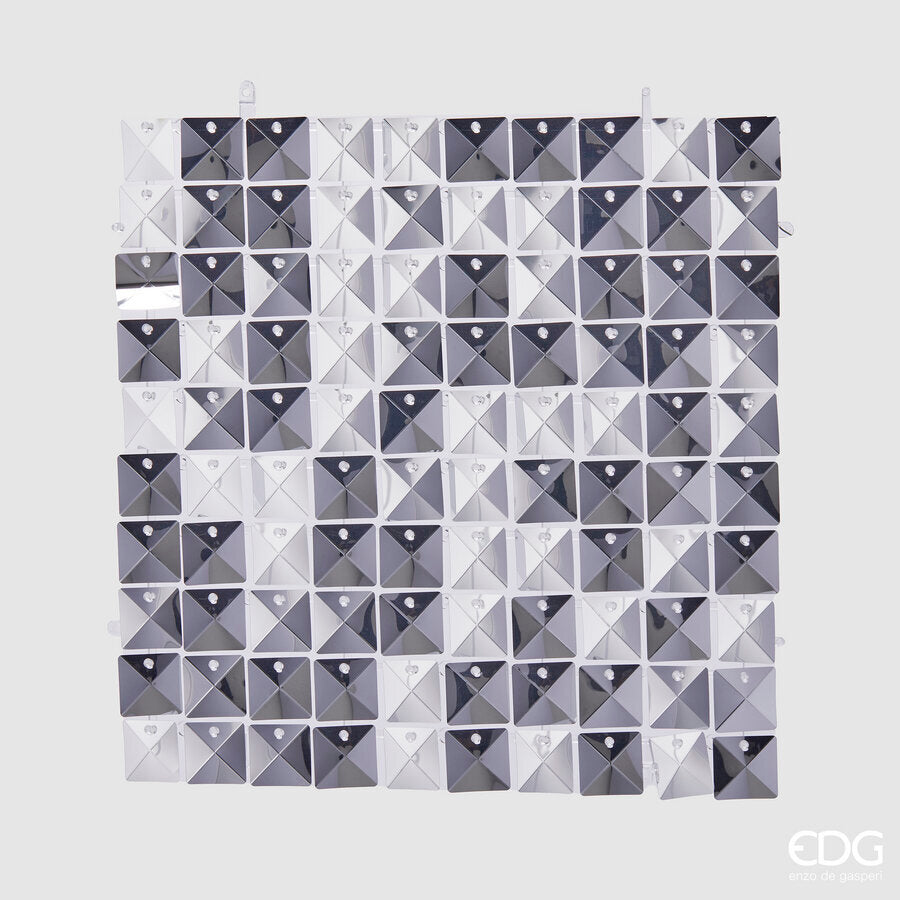 EDG Enzo De Gasperi Christmas Curtain Glitter Square 30 x 30 Cm Silver