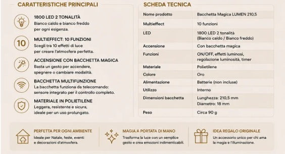 EDG Enzo De Gasperi Magic Wand Remote Control L36 cm 3V – Command for Christmas Tree