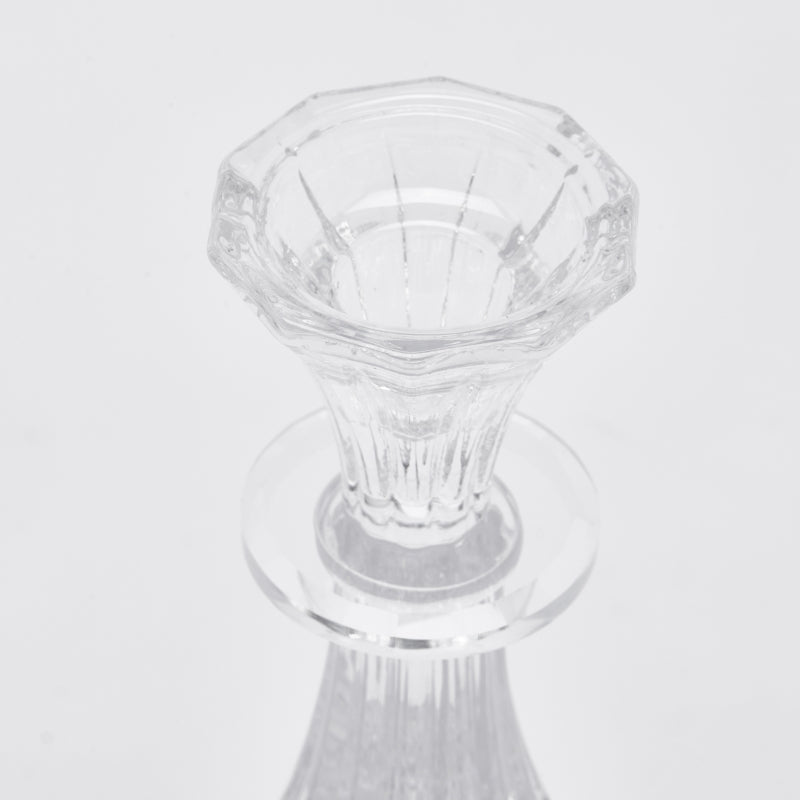 EDG Enzo De Gasperi Crystal Sinuoso Candle Holder H 22 Cm D 10 Cm Natural Transparent