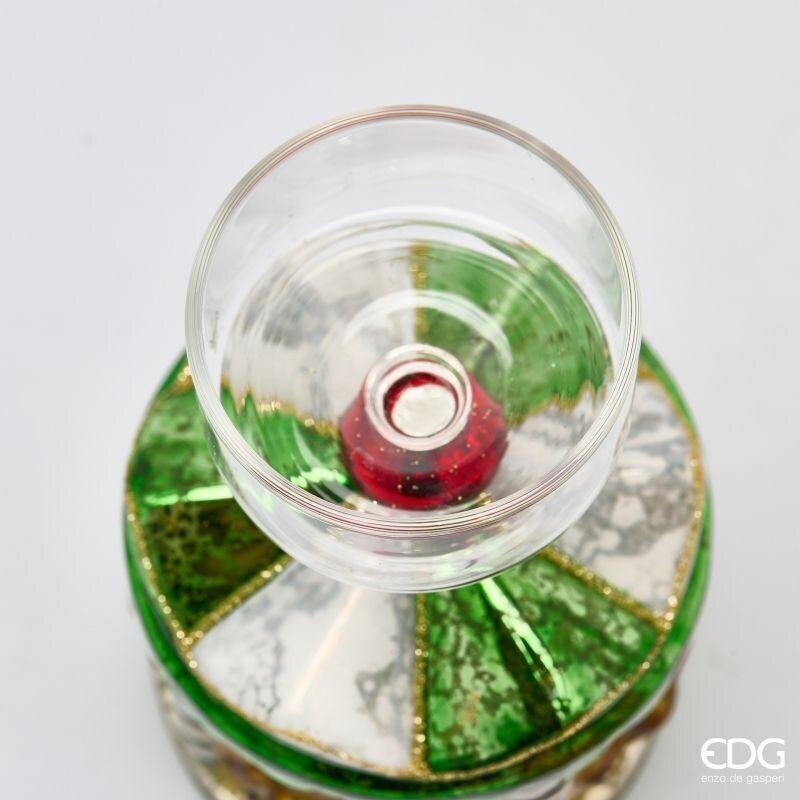 EDG Enzo De Gasperi Portacandela Giostra Ass. H13 Verde/Rosso - Natale 1 Pz