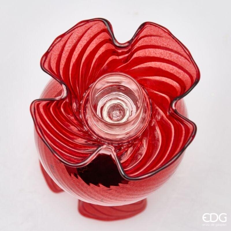 EDG Enzo De Gasperi Caramella Candleholder Red H16 Ø8 cm – Christmas Decoration