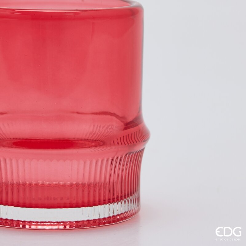 EDG Enzo De Gasperi Portacandela Anello Rosso H8 Ø7 cm – Decorazione di Natale