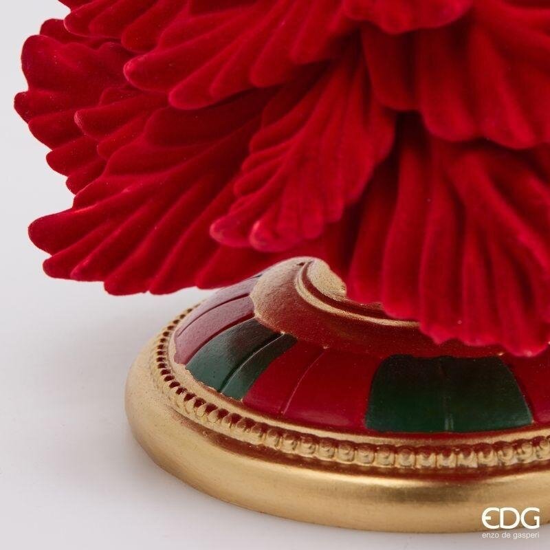EDG Enzo De Gasperi Candleholder Pine Green and Red H31 Ø19 cm – Christmas Decoration