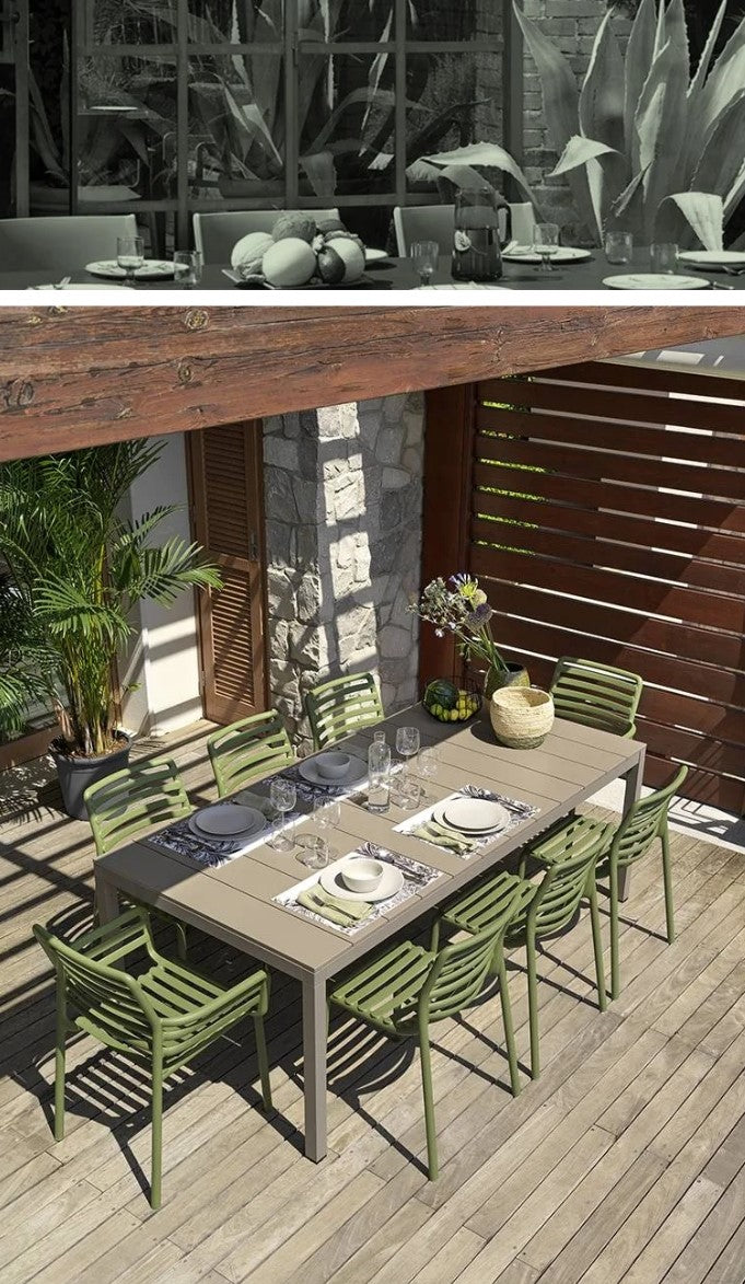 nardi nardi tavolo rio 210 extensible 210 280 x 100 cm h 76 cm alluminio tortora ean 8010352828612