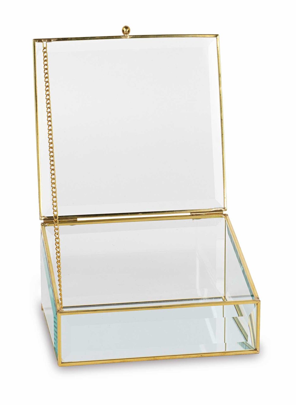 Cupido&Co. Set of 2 Inclined Boxes 180 x 120 x H 75 Mm 240 x 170 x H 105 Mm Gold Glass