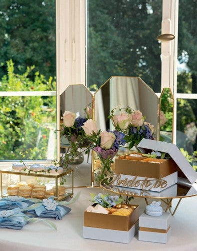 Cupido&Co. Set of 2 Inclined Boxes 180 x 120 x H 75 Mm 240 x 170 x H 105 Mm Gold Glass