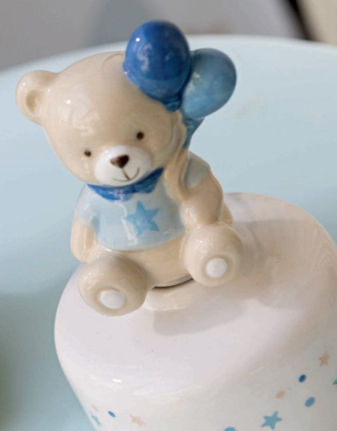 Cupido&Co. Teddy Bear Music Box with Blue Balloons H 125 cm with Box