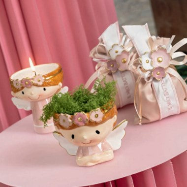 Cupido&Co. Pink Angel Candle D 75 Mm H 95 Mm with Shopper