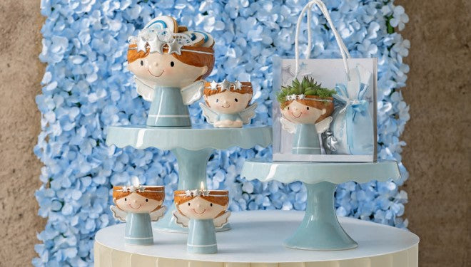 Cupido&Co. Blue Angel Candle D 75 Mm H 95 Mm with Shopper