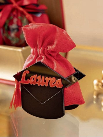 Cupido&Co. Graduation Cap with Bag 70 x 90 Mm Red 12 Pcs