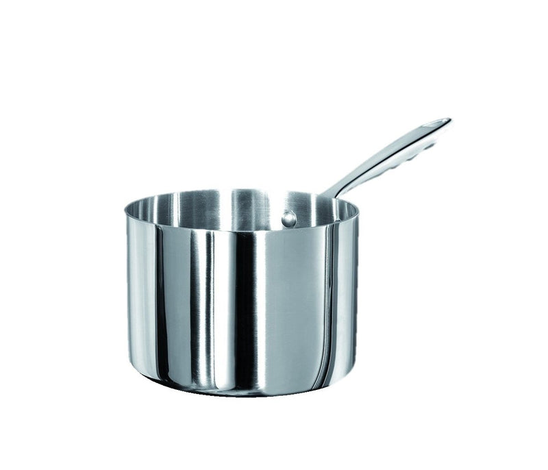 AGNELLI High Casserole Aluinox 3Ply 1 Polished Stainless Steel Handle 20x14 cm