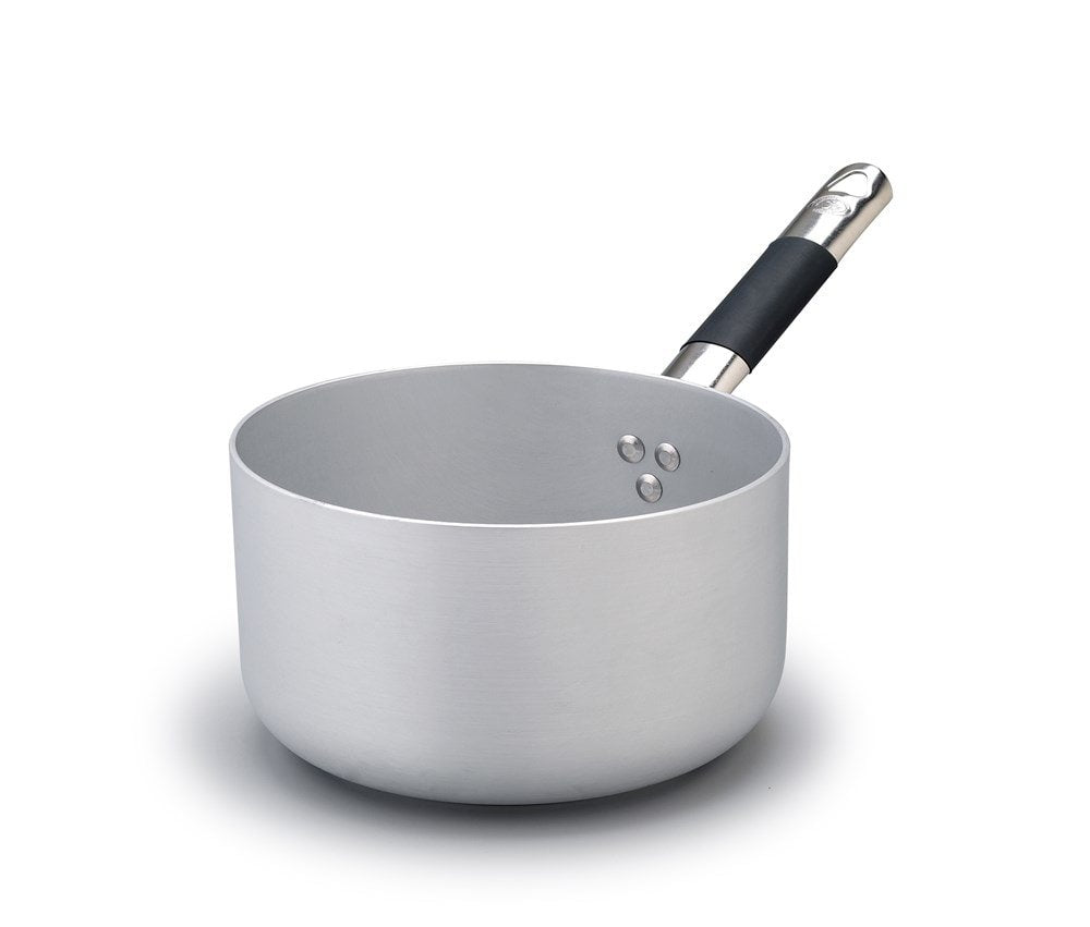 AGNELLI High Casserole with Handle in 3mm Aluminium, Induction Bottom D 16 cm