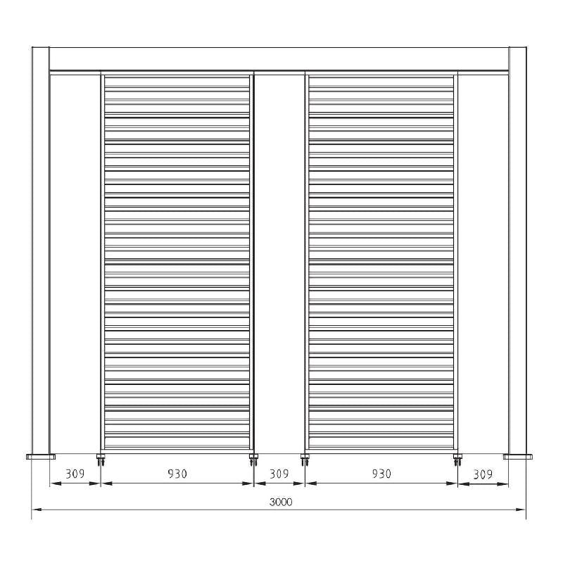 Bizzotto Vertical Pergola Panel Ocean 232.45 x 30.9 cm White