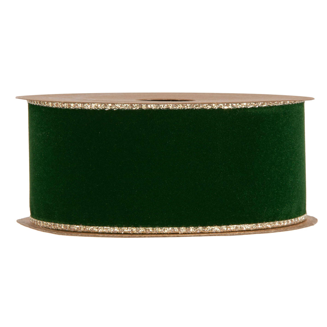 Piovaccari Ribbon Double Sides Velvet & Glitter Dark Green 40 mm x 10 m – Velvet and Glitter Christmas Ribbon for Christmas Trees, Bows and Gift Wrapping