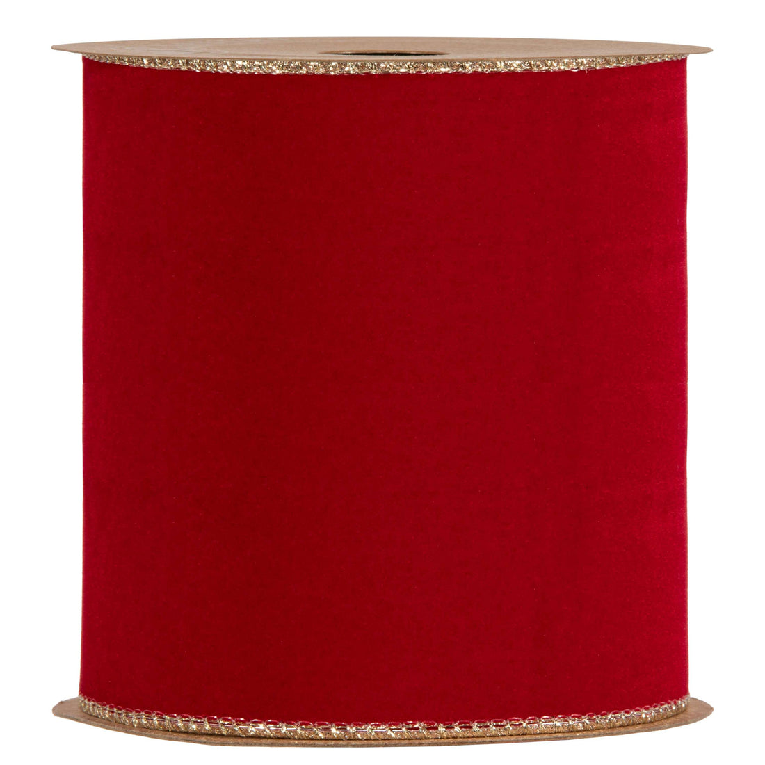 Piovaccari Ribbon Double Sides Velvet & Glitter Red 100 mm x 10 m – Christmas Velvet and Glitter Ribbon for Christmas Trees, Bows and Gift Wrapping