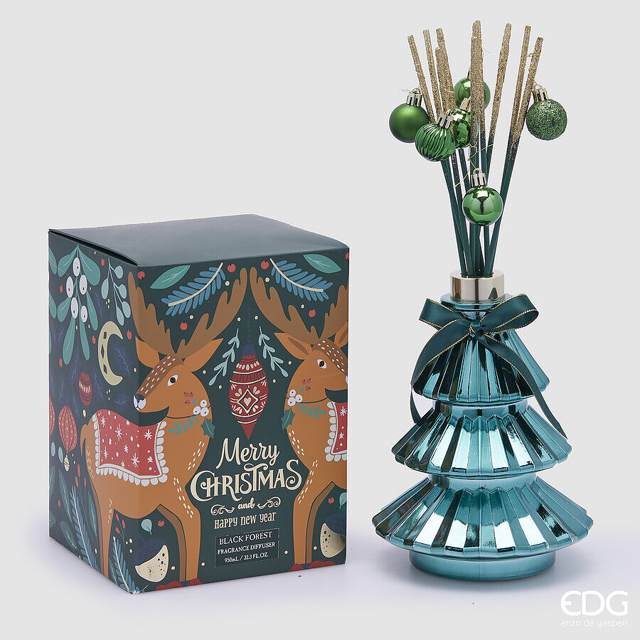 EDG Enzo De Gasperi Christmas Air Freshener Bottle Joyful Pine 950 Ml H 21.5 Cm Black Forest