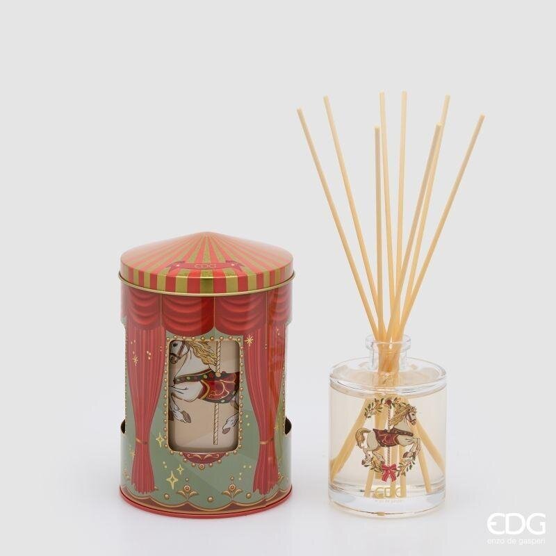 EDG Enzo De Gasperi Diffuser Bottle Jewel Box 300 ml with Christmas Musical Box H12 Ø10 cm Cinnamon – Room Diffuser