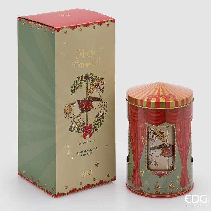 EDG Enzo De Gasperi Diffuser Bottle Jewel Box 300 ml with Christmas Musical Box H12 Ø10 cm Cinnamon – Room Diffuser