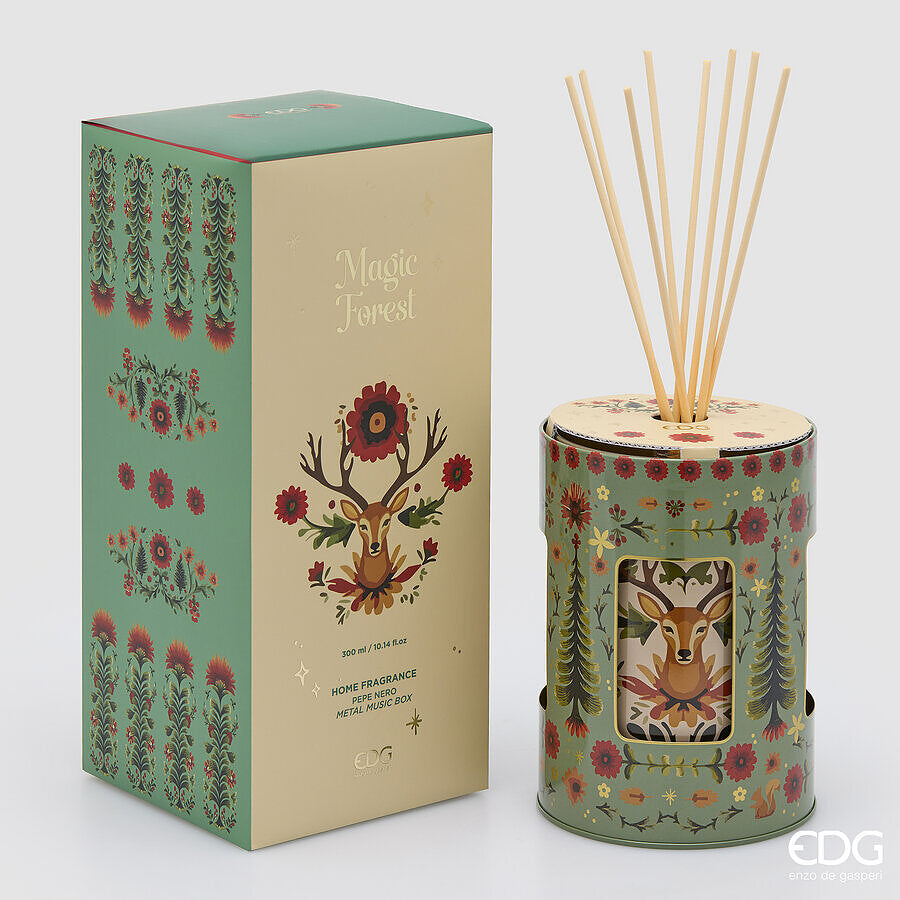 EDG Enzo De Gasperi Diffuser Bottle Treasure Box Music Box Black Pepper 300 ml – Perfect Christmas Gift Idea