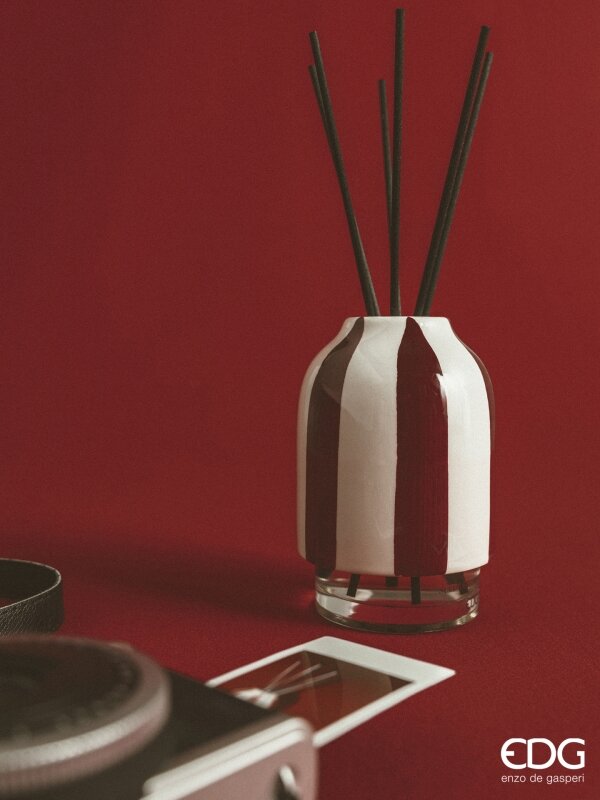 EDG Enzo De Gasperi Striped Bottle Diffuser Saffron and Rose 200 ml – Room Diffuser