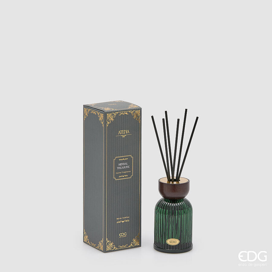 EDG Enzo De Gasperi Atena Bottle Diffuser Herbal Treasure 180 ml – Christmas Home Fragrance Diffuser
