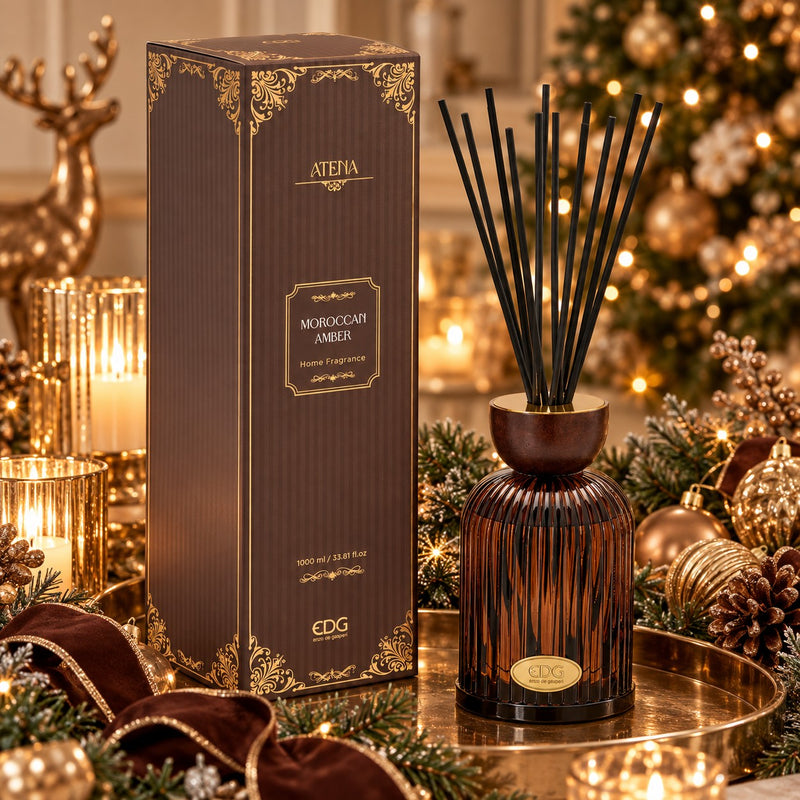EDG Enzo De Gasperi Profumatore Bottiglia Atena Moroccan Amber H20 Ø11 cm – Profumo per Ambiente