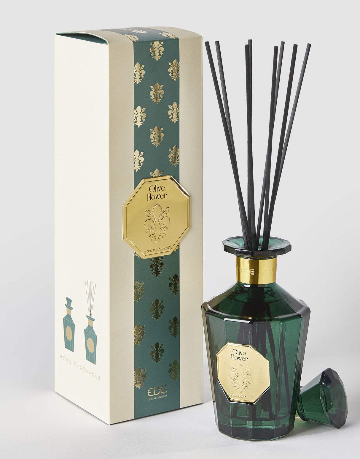 EDG Enzo De Gasperi Goldlily Bottle Diffuser H 21 Cm 500 Ml + Olive Flower Sticks