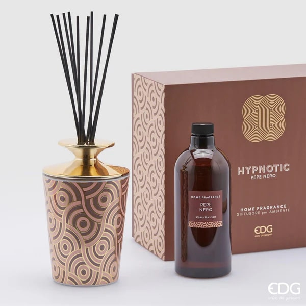 EDG Enzo De Gasperi Hypnotic Bottle Diffuser 900ml + Sticks H19 Black Pepper