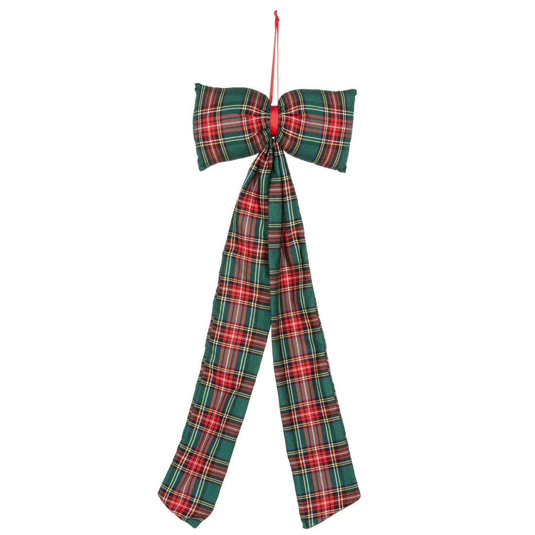 Piovaccari Scottish Bow Dark Green Tartan Christmas Bow 30xH80 cm – Decorative Bow for Christmas Trees, Doors, Garlands and Christmas Decorations