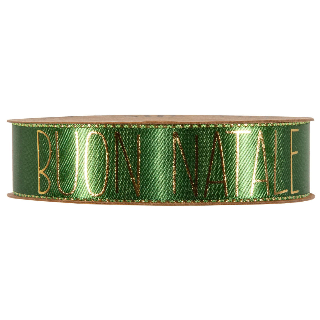 Piovaccari Nastro Buon Natale Courtyard 25 mm x 15 m – Decorative Christmas Ribbon with "Buon Natale" Lettering for Trees, Bows, Gift Parcels and Christmas Decorations