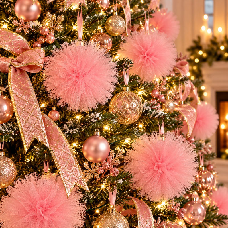 Piovaccari Pink Pom Pom Ø25 cm – Christmas Decoration for Christmas Trees, Festive Ornaments, Parties and Decorative Displays