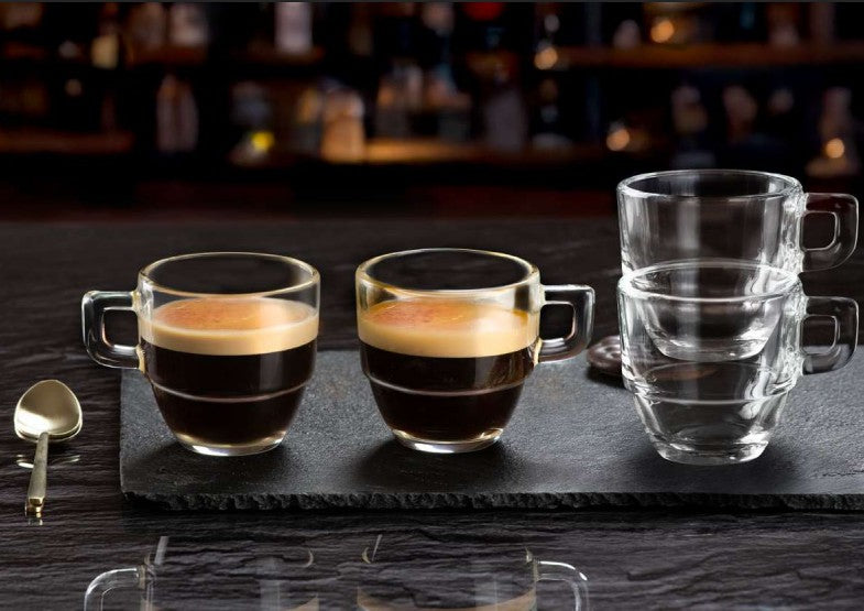 RCR Cristalleria Italiana Stackable Moka Glass Cup 12 Cl Pack of 6 Pcs