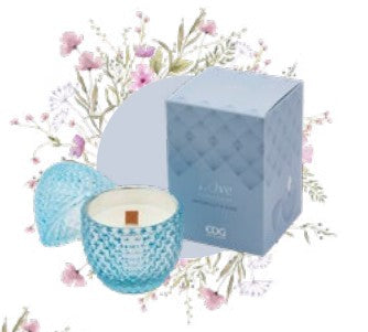 EDG Enzo De Gasperi Egg-Shaped Candle L'Ove H 12 cm D 8 cm Waterlilly & Rose