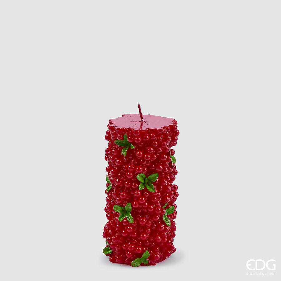 EDG Enzo De Gasperi Christmas Candle Snot Berries H 14 Cm D 7 Cm Green Red