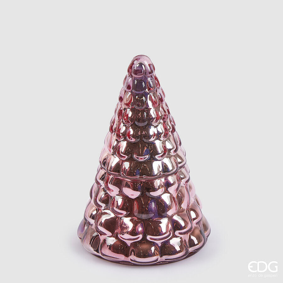 EDG Enzo De Gasperi Christmas Candle Pine with Scent Vase H 19 Cm D 12 Cm Peony Cassis