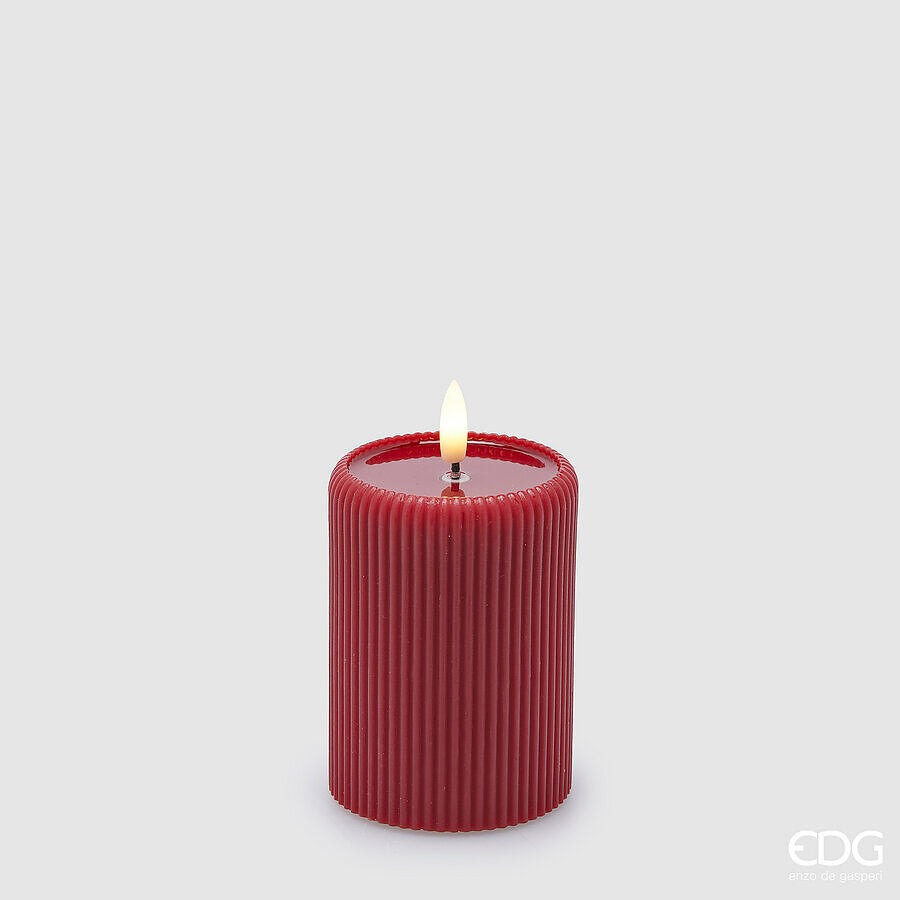EDG Enzo De Gasperi Led Lounge Candle Moccolo H 10 Cm D 7.5 Cm Red