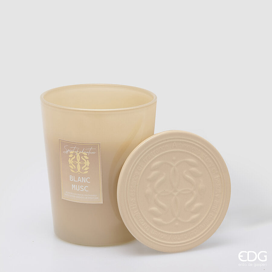 EDG Enzo De Gasperi Symbol Scented Candle White Musk H16 Ø13 cm – Christmas Gift Idea