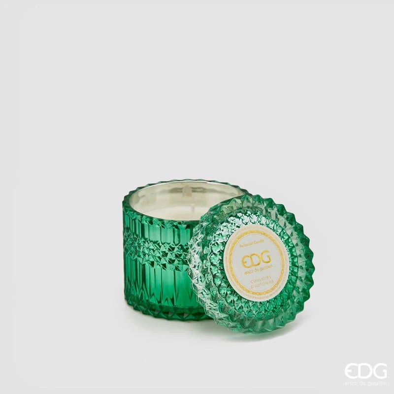 EDG Enzo De Gasperi Crystal Candle with Vase + Gift Box H 10.5 cm D 10.5cm Green Green