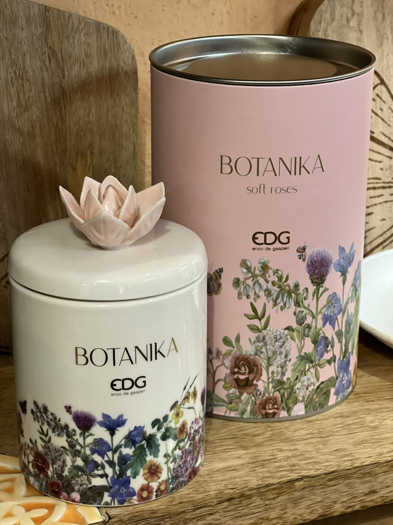 EDG Enzo De Gasperi Botanika Candle W/Ceram. H 13cm D 8cm C2 Soft Roses