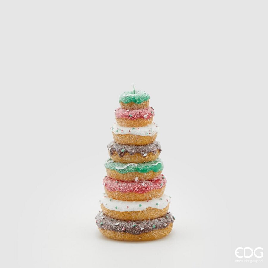EDG Enzo De Gasperi Donut Candle H 18 cm D 10 cm Green Red